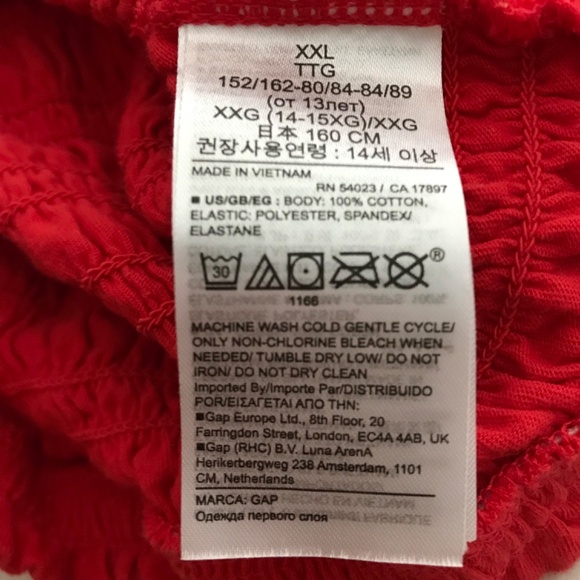 NWOT GAP 100% Cotton Smocked Tube Tops Girls XXL/Women's XS-S Bundle Lot - Picture 8 of 8